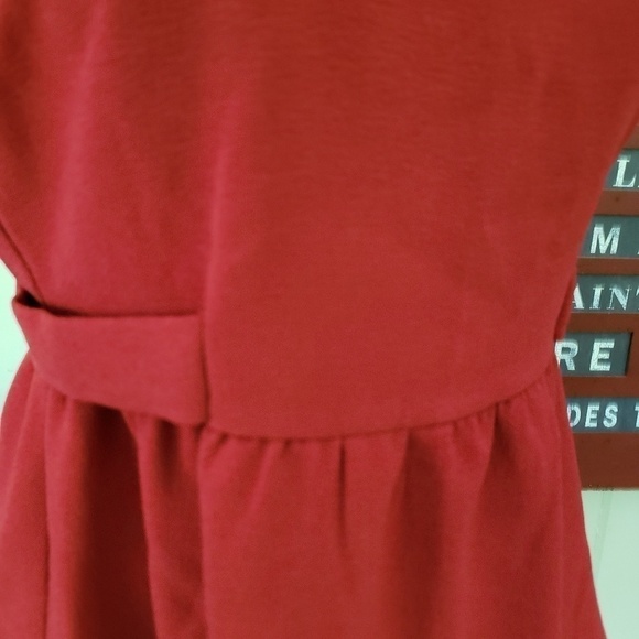 Pure Sugar Red Top With Black Collar Size Large Ruffled Bottom - Picture 4 of 16